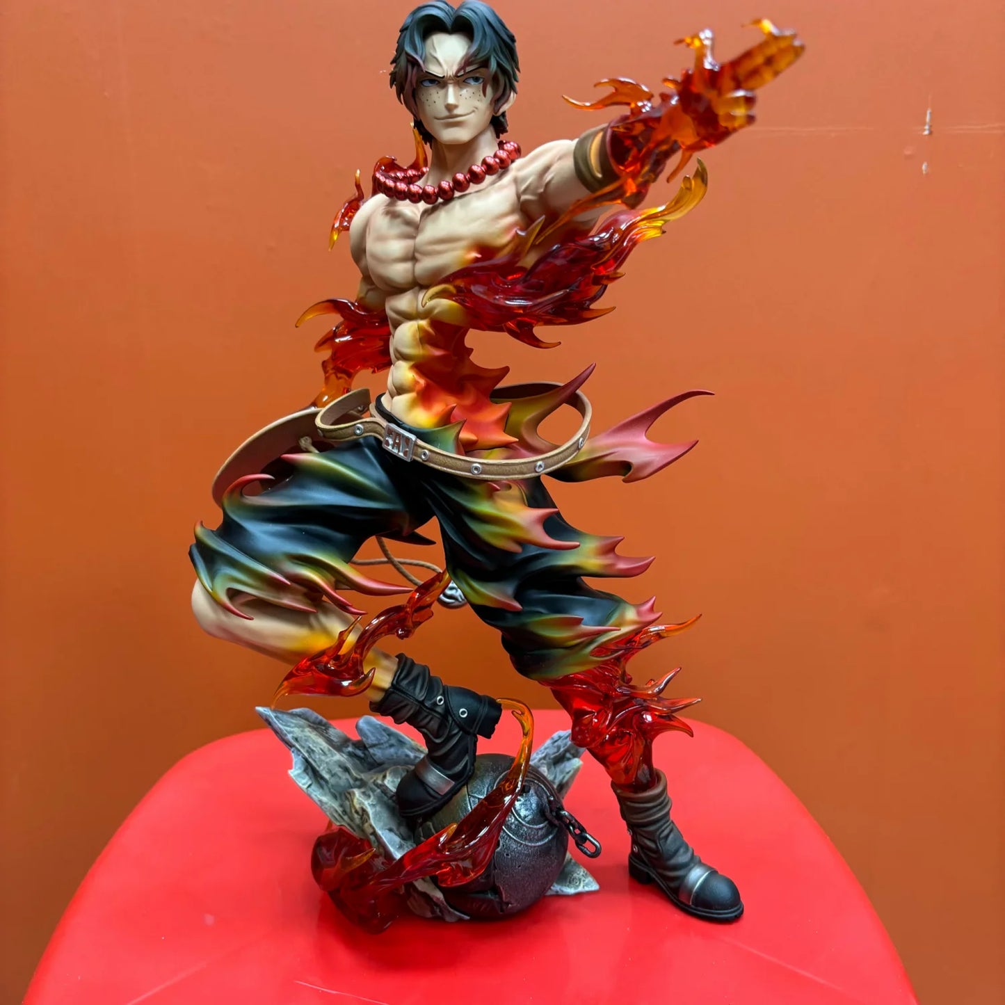 One Piece Figure Ace Figures Portgas·D· Ace Action Statue Pvc Gk Model Collection Doll Customized Version Toys Birthday Gift