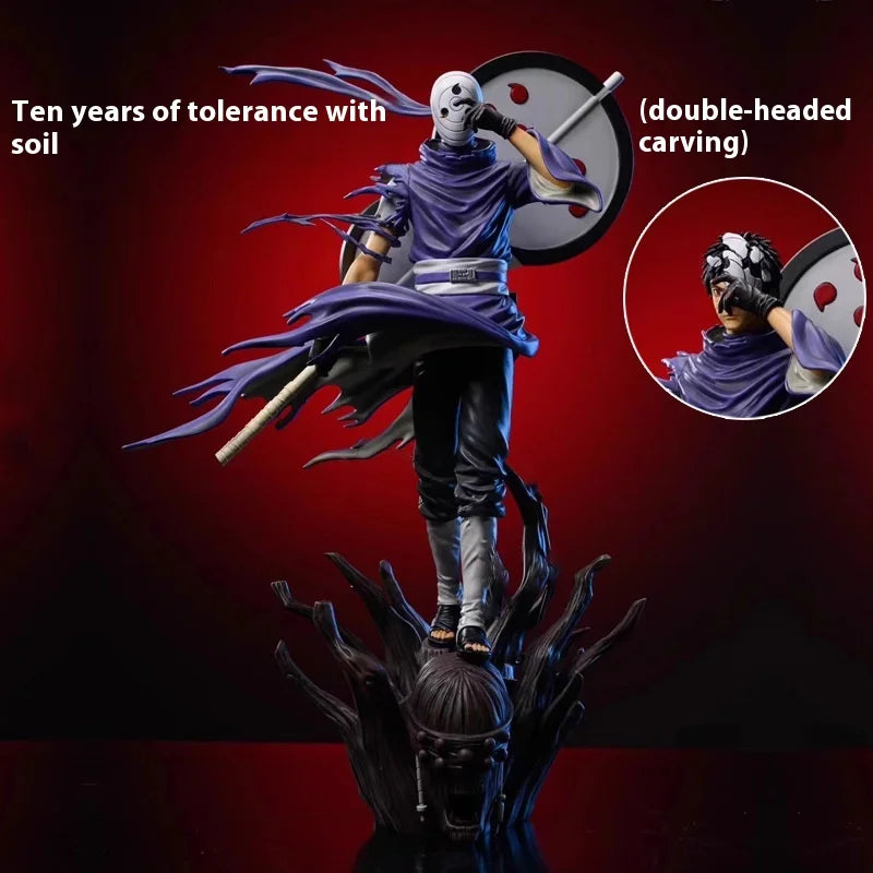 Naruto takes series Garage Kit uchiha madara Obito Uchiha Akatsuki double headed sculpture anime peripheral desktop ornament