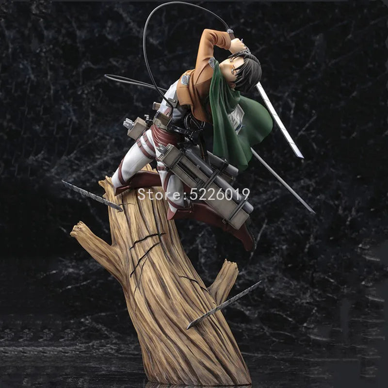 28cm Attack on Titans Levi Ackerman Action Anime Figura Kawai Eren Jaege Mikasa Ackerman The Armored Titan Figure Cute Doll Toys