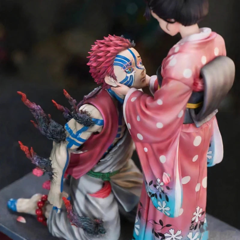 Figura Akaza y Koyuki - Demon Slayer | Diorama Sakura 27cm