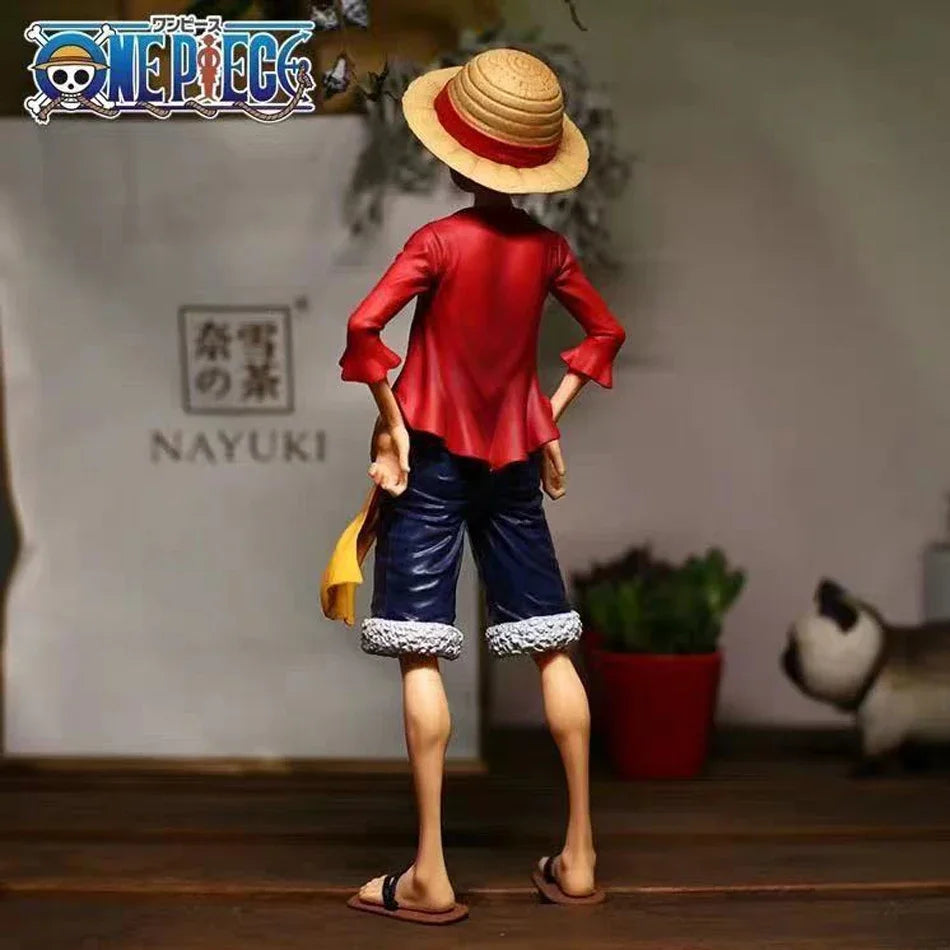 Hot 28cm One Piece Anime Figure Confident Smiley Luffy Three Form Face Changing Doll Action Figurine Model Toys Kits