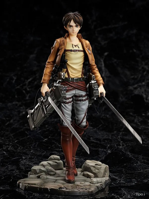 28cm Attack on Titans Levi Ackerman Action Anime Figura Kawai Eren Jaege Mikasa Ackerman The Armored Titan Figure Cute Doll Toys