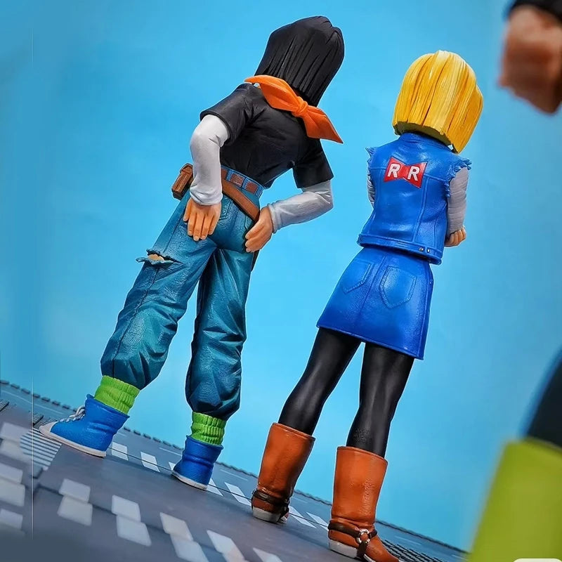 24CM Anime Dragon Ball Z Android 17 18 Figure Android 18 PVC Action Figures Collection Model Toys for Children Christmas Gifts