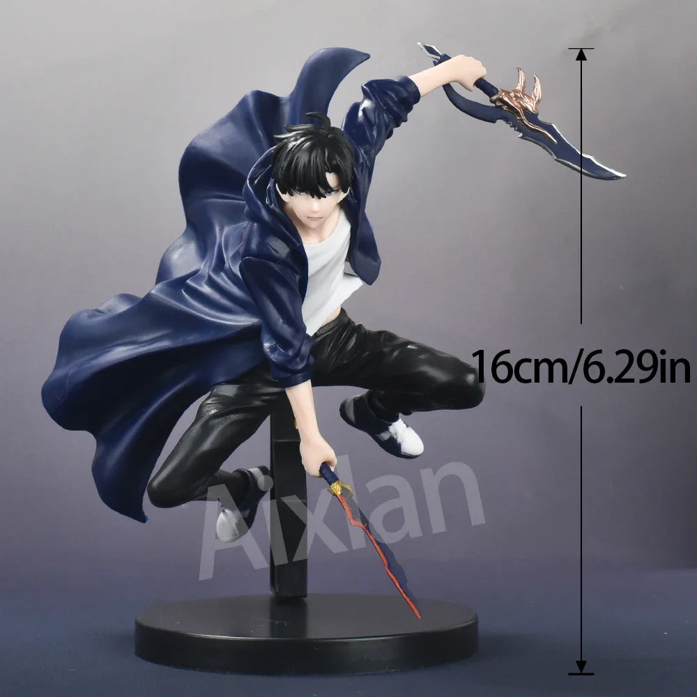 Aixlan Solo Leveling Amine Figure Shadow King Sung Jin-Woo PVC Action Figure Collectible Model Toys Gift 16CM