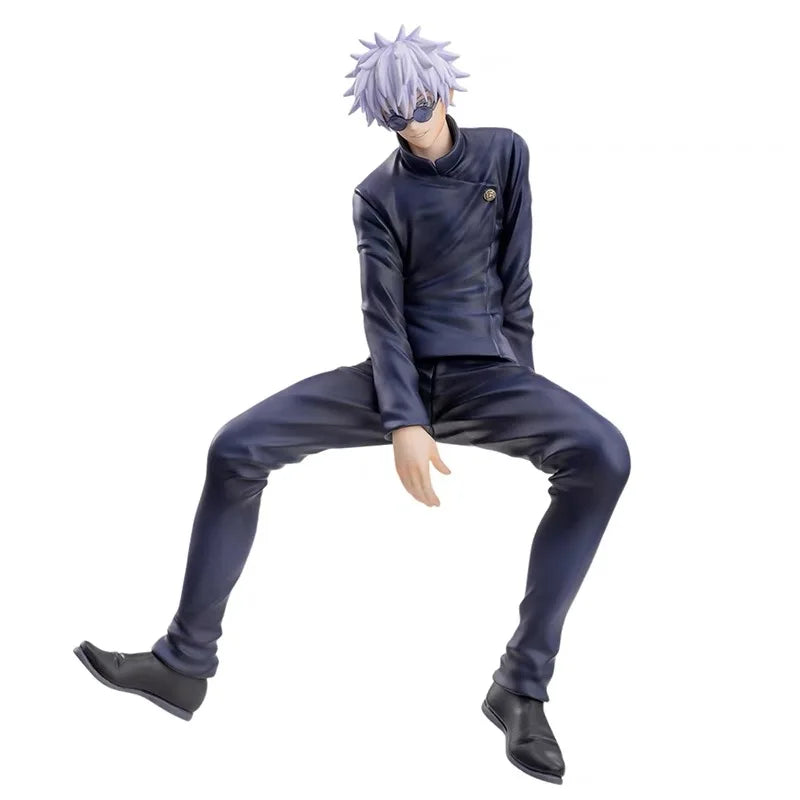 Satoru Gojo Statue Jujutsu Kaisen Figure Geto Suguru Sitting Posture Action Figures Prison Realm Anime Model Pvc Ornament Toys