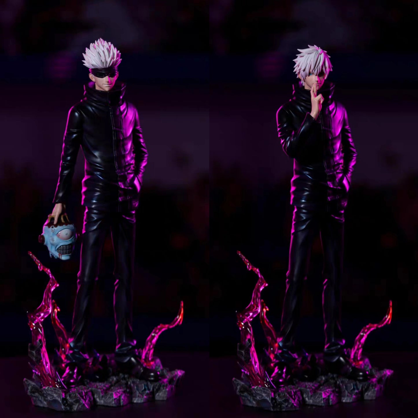 Jujutsu Kaisen Anime Figures Satoru Gojo Figure 2 Heads 2 Arms Action Figurine Statue Collection Ornament Model Christmas Gifts