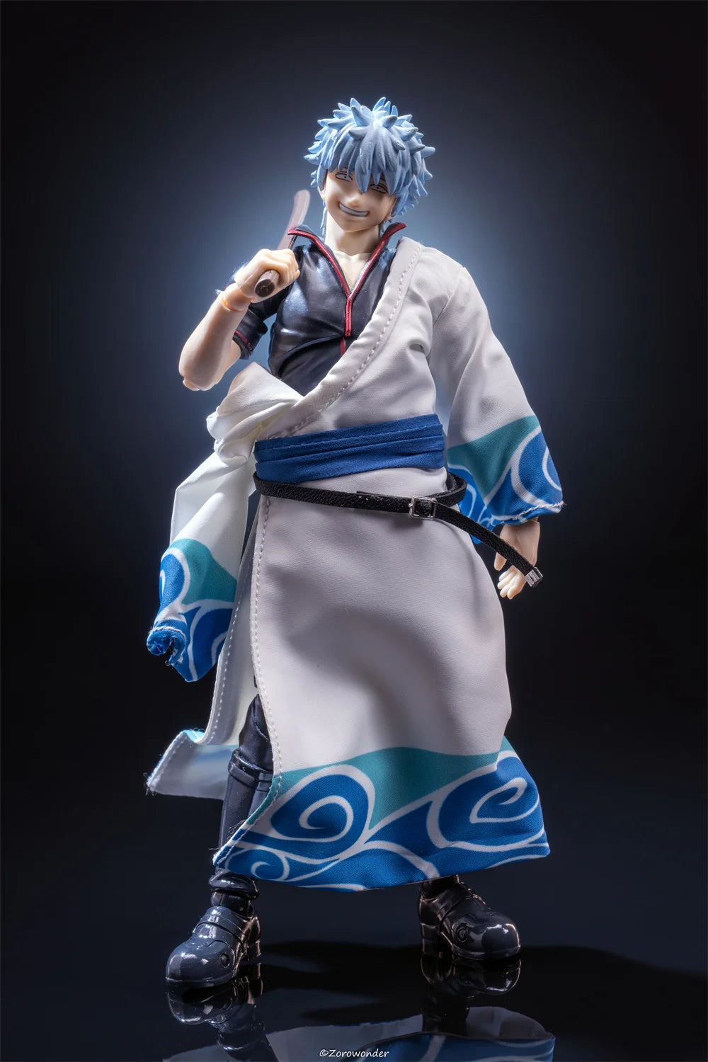 GINTAMA 1/12 soldado masculino guapo personaje de Anime japonés Gintoki Sakata ropa Yukata blanco para modelo de figura de acción de 6 pulgadas