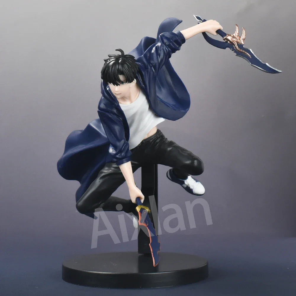 Aixlan Solo Leveling Amine Figure Shadow King Sung Jin-Woo PVC Action Figure Collectible Model Toys Gift 16CM