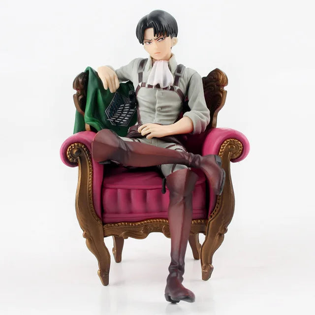 28cm Attack on Titans Levi Ackerman Action Anime Figura Kawai Eren Jaege Mikasa Ackerman The Armored Titan Figure Cute Doll Toys