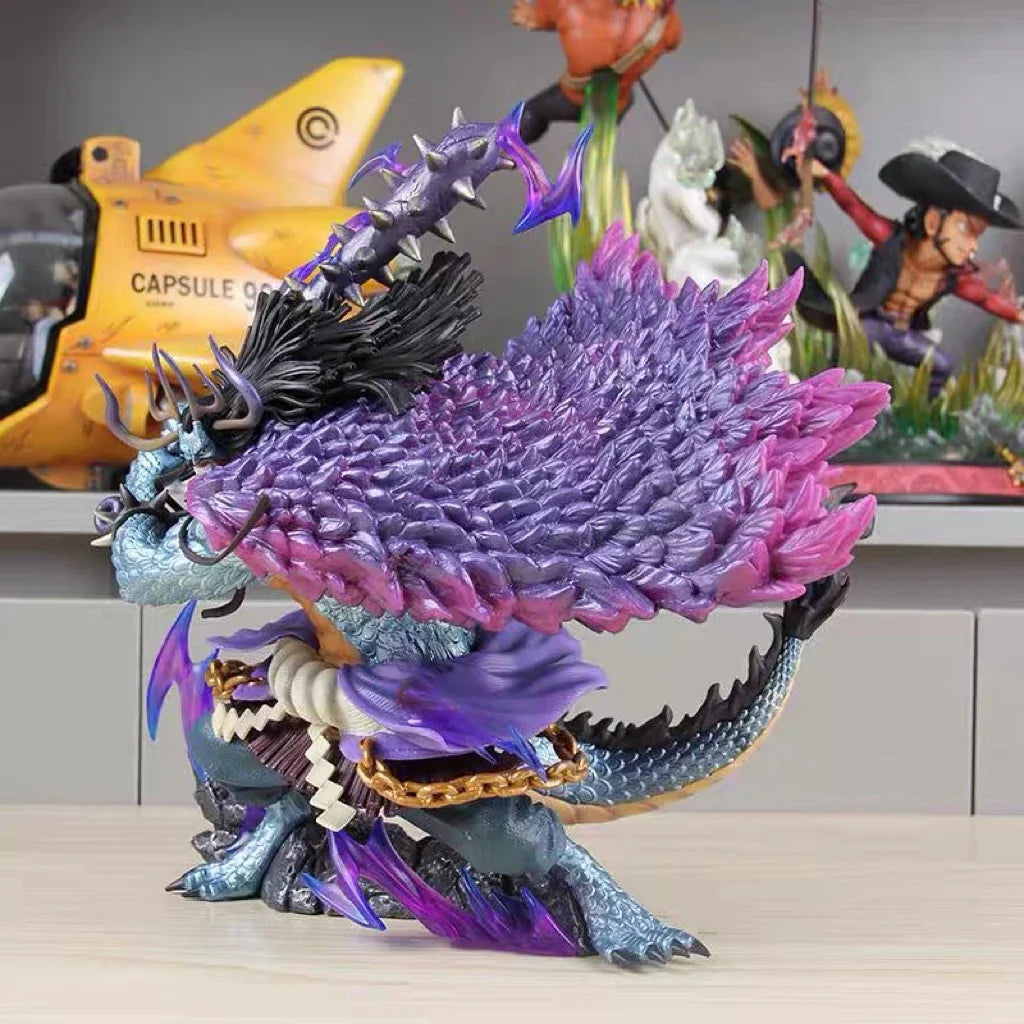 One Piece Four Emperors Kaidou Orc Form Anime Action Figure Wolf Teeth Stick Statue PVC Model Decoration Collection Toy Gifts