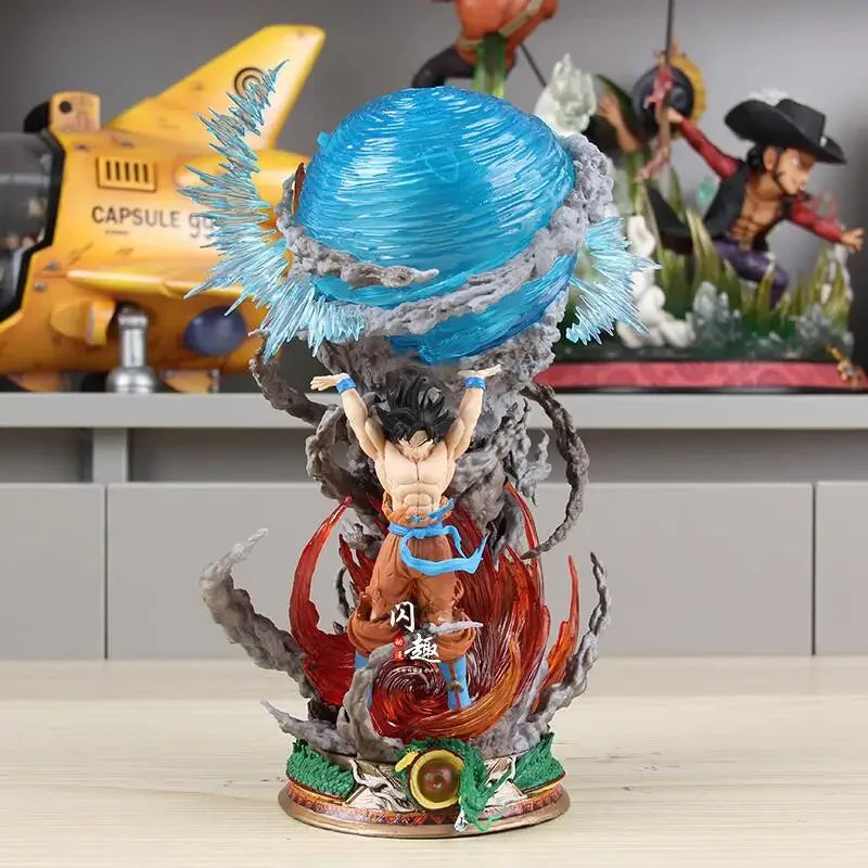 25cm Son Goku Dragon Ball Anime Figure Super Genki Bomb Luminous Figures Gk Figurine Pvc Statue Model Doll Collectible Gifts To