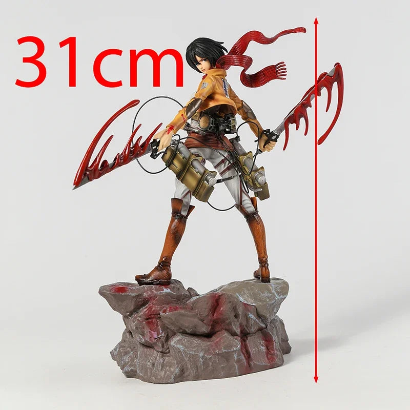 Figuras Levi y Mikasa - Attack on Titan | Versión Batalla 31-36cm