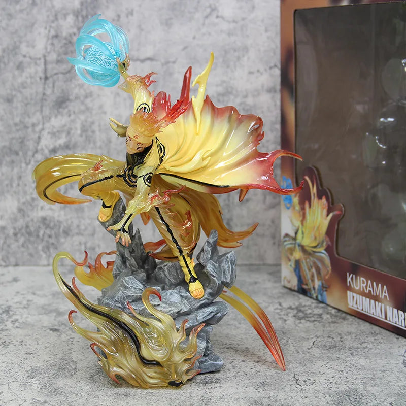 27CM Ten Year Ninja Naruto Series Nine Lamas Six Paths Immortals Naruto Anime Accessories Handmade Toys Desktop Ornament gift