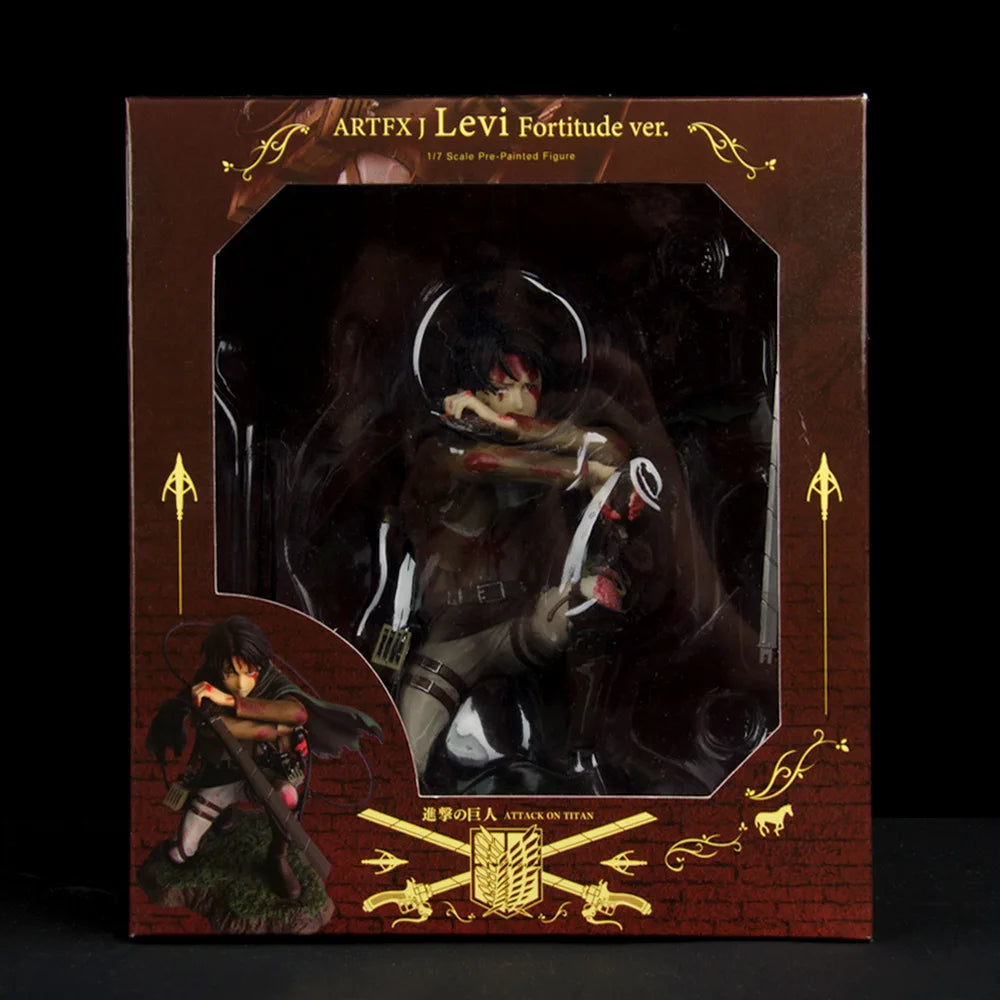 28cm Attack on Titans Levi Ackerman Action Anime Figura Kawai Eren Jaege Mikasa Ackerman The Armored Titan Figure Cute Doll Toys