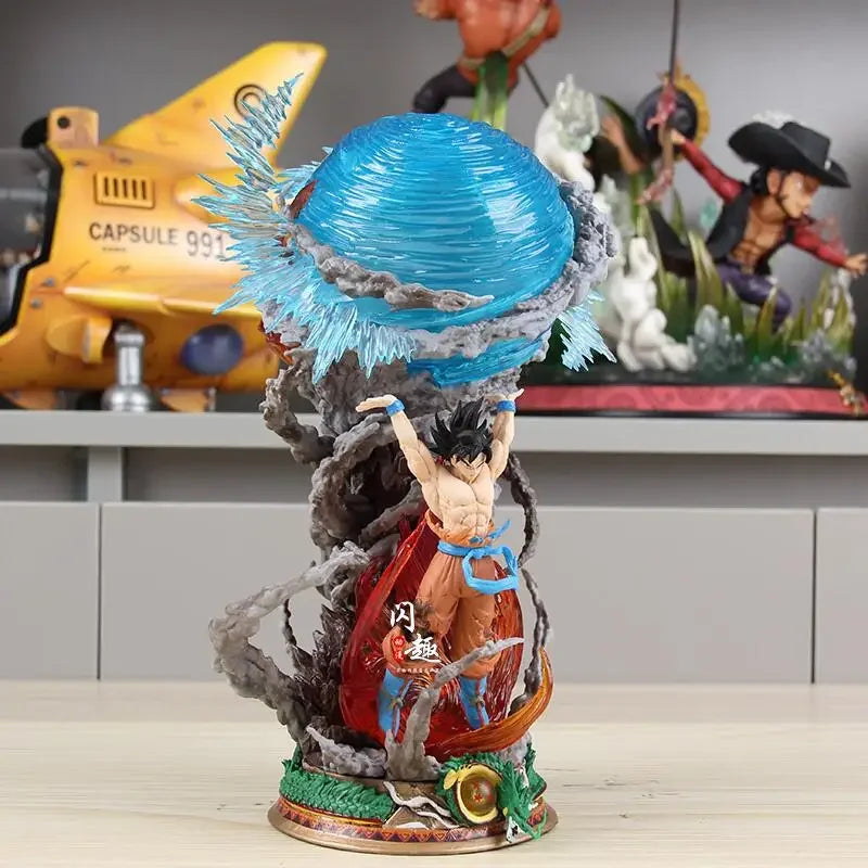 25cm Son Goku Dragon Ball Anime Figure Super Genki Bomb Luminous Figures Gk Figurine Pvc Statue Model Doll Collectible Gifts To