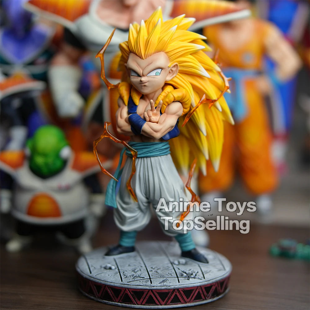 25cm/9.84in Anime Dragon Ball Z Figure Super Saiyan 3 Gotenks Figure SSJ3 Gotenks PVC Collectible Model Toys Gifts