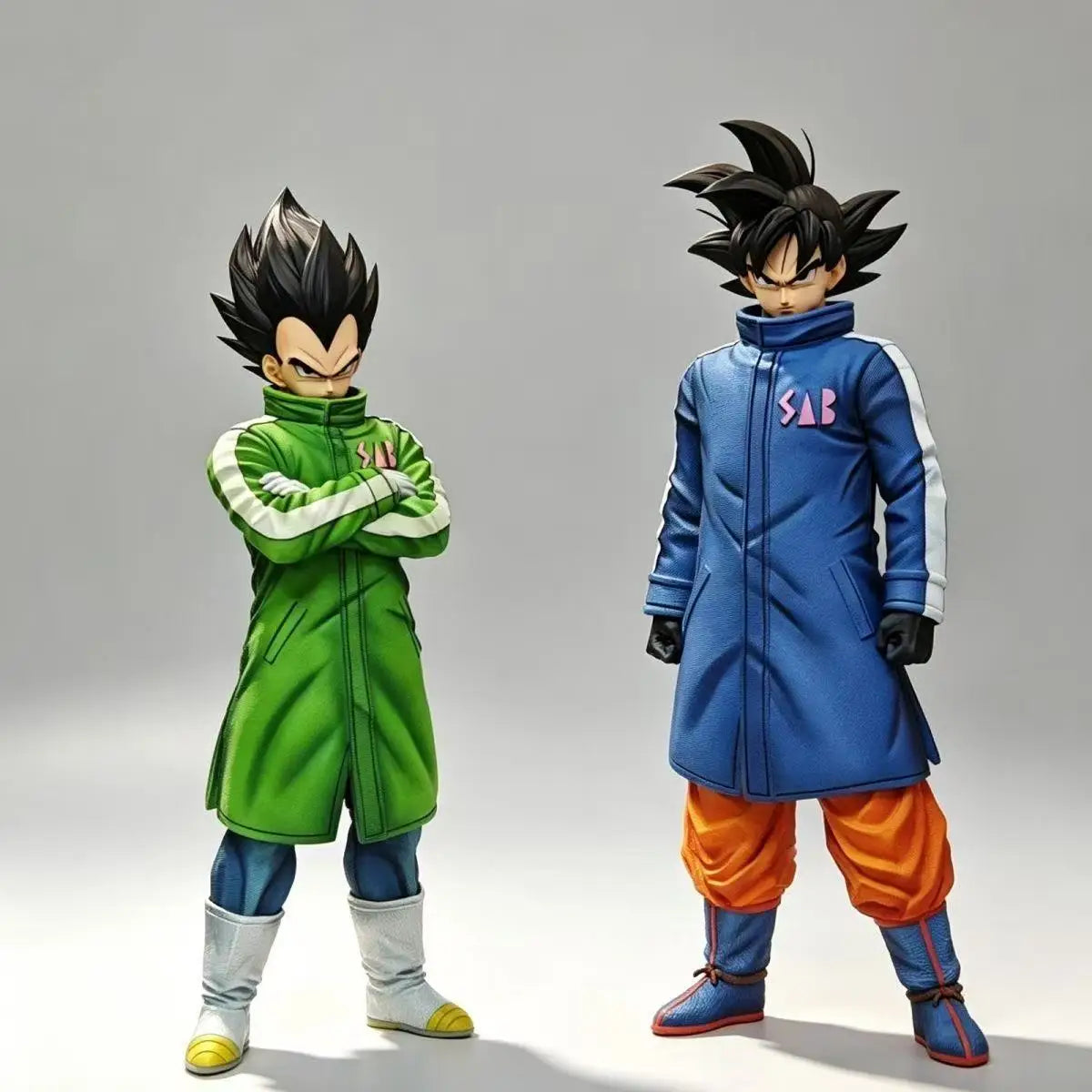 Figura Son Goku y Vegeta con traje de nieve - Dragon Ball Super | PVC 28-30cm