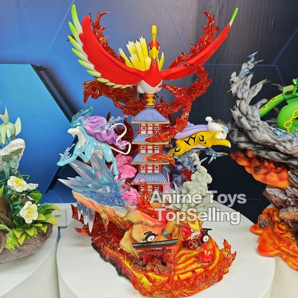 Figura Bestias Legendarias - Pokémon | Raikou, Suicune, Entei y Ho-Oh 38cm