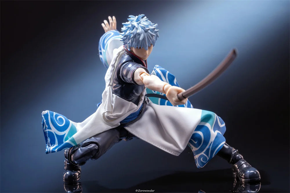 GINTAMA 1/12 soldado masculino guapo personaje de Anime japonés Gintoki Sakata ropa Yukata blanco para modelo de figura de acción de 6 pulgadas
