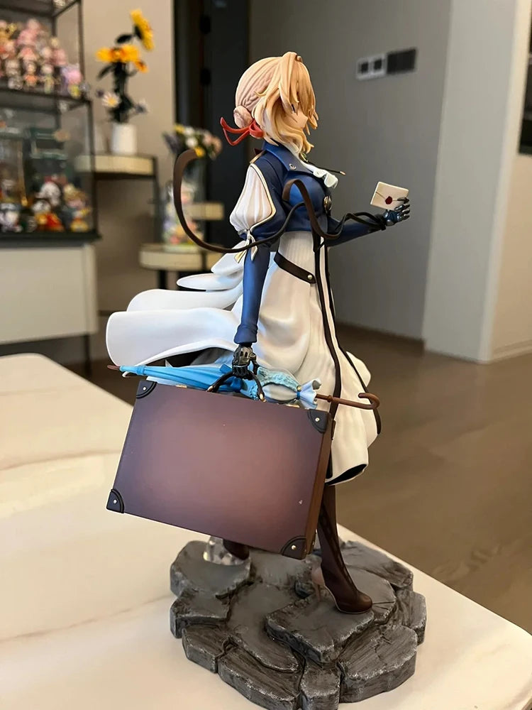 Figura de Anime Violet Evergarden de 25CM, violeta, jardín eterno, Gk Tide Play, estatua de Chica de Anime, modelo de decoración de mesa, juguete de regalo de Navidad