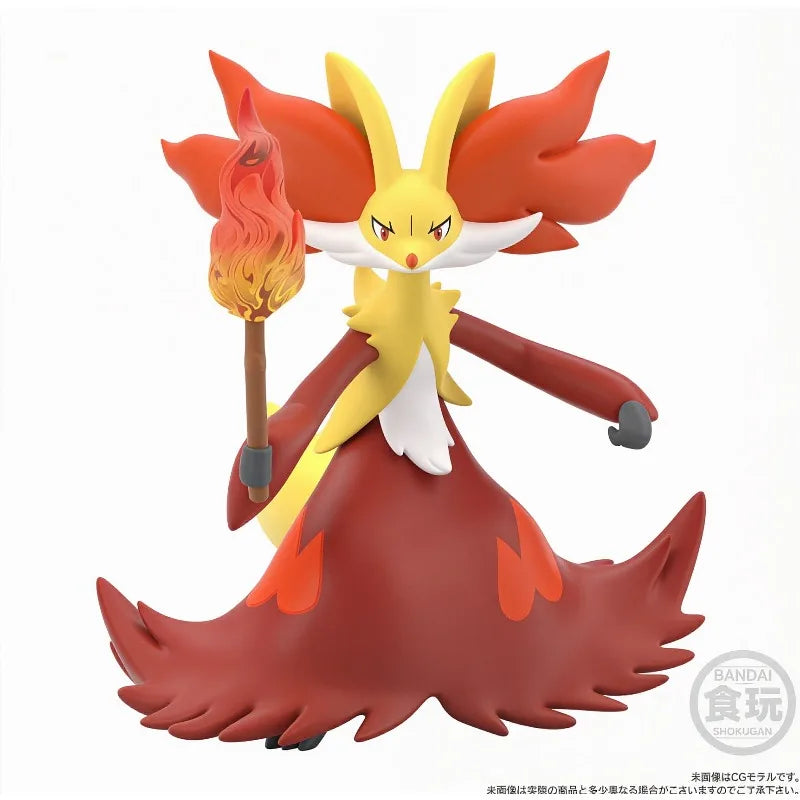 Figura Calem, Chesnaught y Delphox - Pokémon | Bandai Scale World