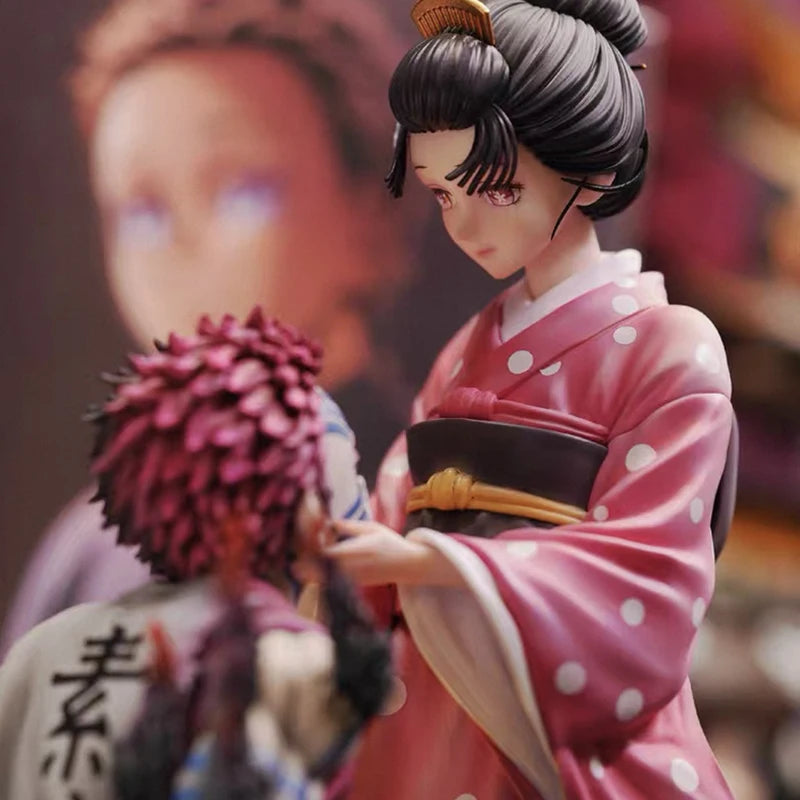 Figura Akaza y Koyuki - Demon Slayer | Diorama Sakura 27cm