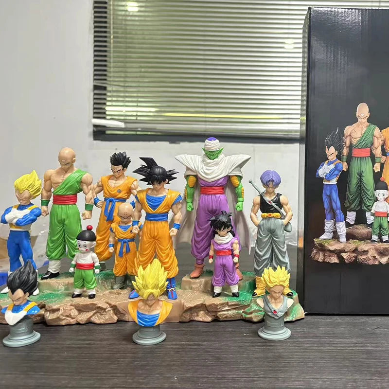 Set 9 figuras Krillin, Gohan y Trunks (niños) - Dragon Ball Z | 28cm