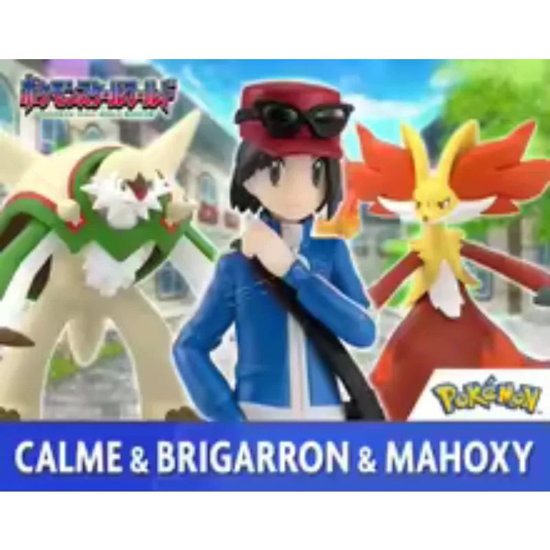 Figura Calem, Chesnaught y Delphox - Pokémon | Bandai Scale World