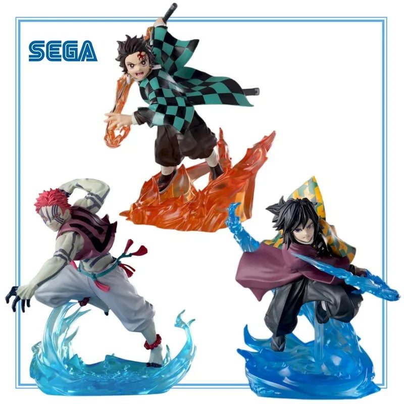 Figuras Tanjiro, Giyu y Akaza - Guardianes de la Noche | SEGA XrossLink 14cm