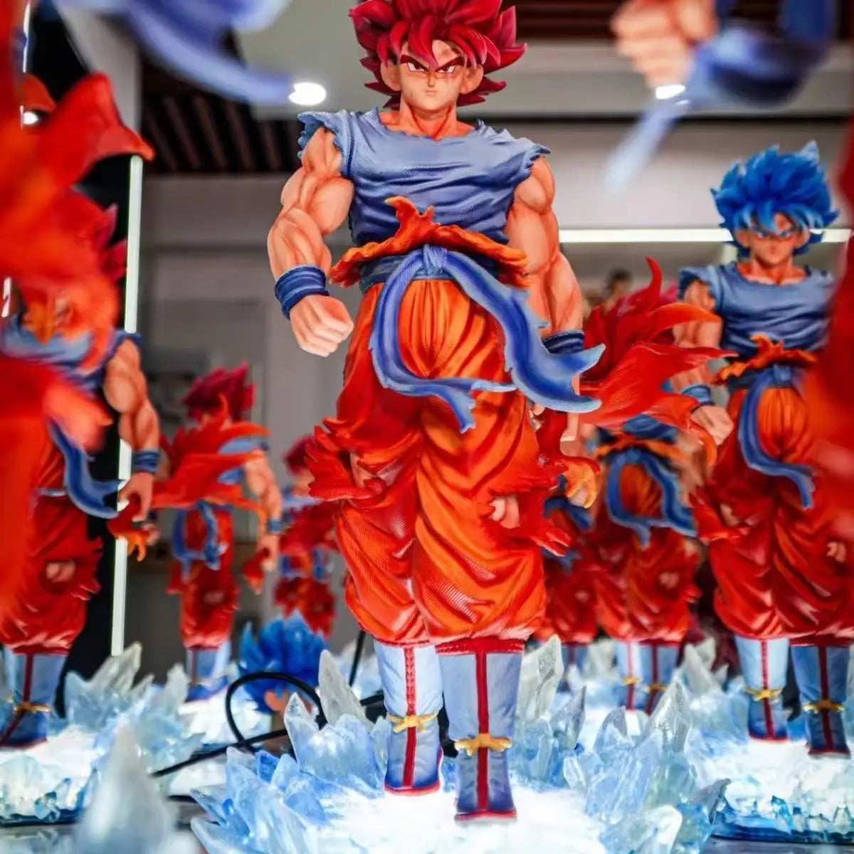 Figura Son Goku SSG y Vegeta SSGSS - Dragon Ball Super | JT Studio Base LED