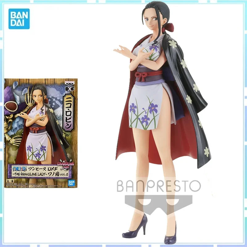BANPRESTO-figura de acción de One Piece para niños, modelo de juguete de PVC de Bandai Original, DXF Wanno Country Nico Robin, regalo de Navidad