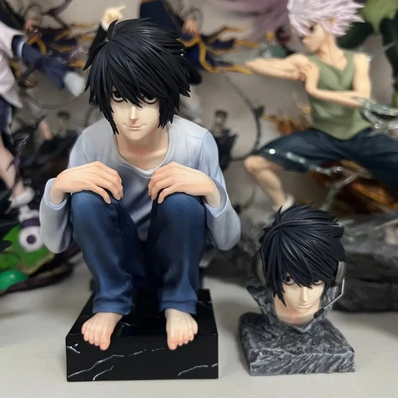 Figura L Lawliet - Death Note | Estatua GK Posicion Agachada 16cm