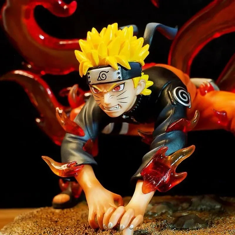 Hot Naruto Anime Figure Uzumaki Naruto Nine Tails 20cm Action Figures PVC Statue Kawaii Model Toy Doll Children Collection Gift