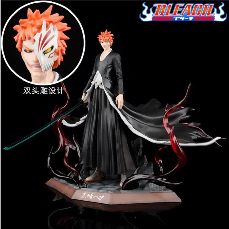 Figura de acción de Anime Bleach Kurosaki Ichigo, juguete de modelo coleccionable de PVC de 28cm, excelente regalo para figura superior de exhibición