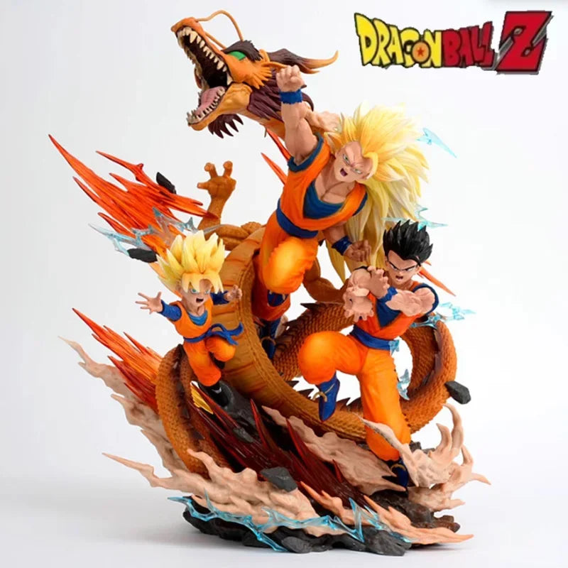 Figura Goku, Gohan y Goten - Dragon Ball | Puño de Dragón GK 28cm