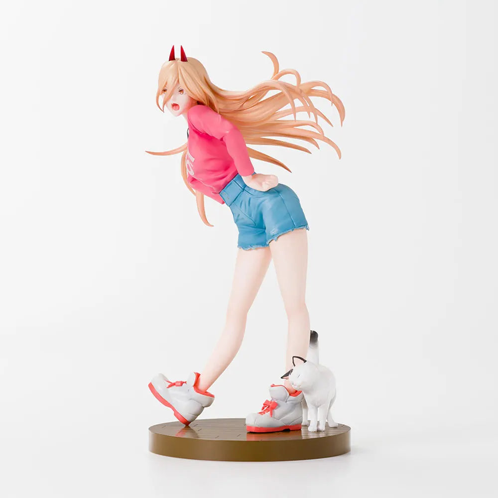 Figura de hombre motosierra de Anime de 15CM, posición sentada de potencia, modelo de Anime, juguetes, colección de regalos, adornos de decoración de PVC