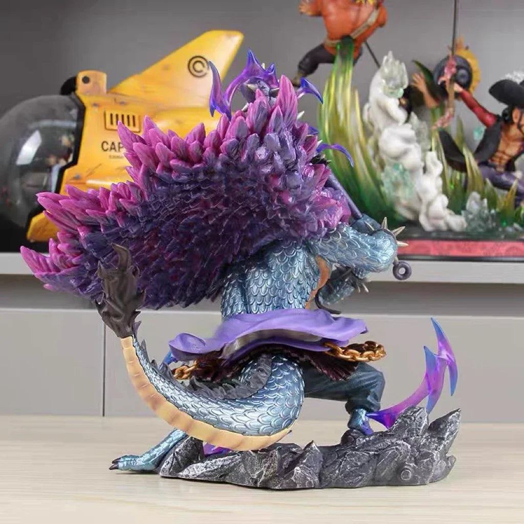 One Piece Four Emperors Kaidou Orc Form Anime Action Figure Wolf Teeth Stick Statue PVC Model Decoration Collection Toy Gifts