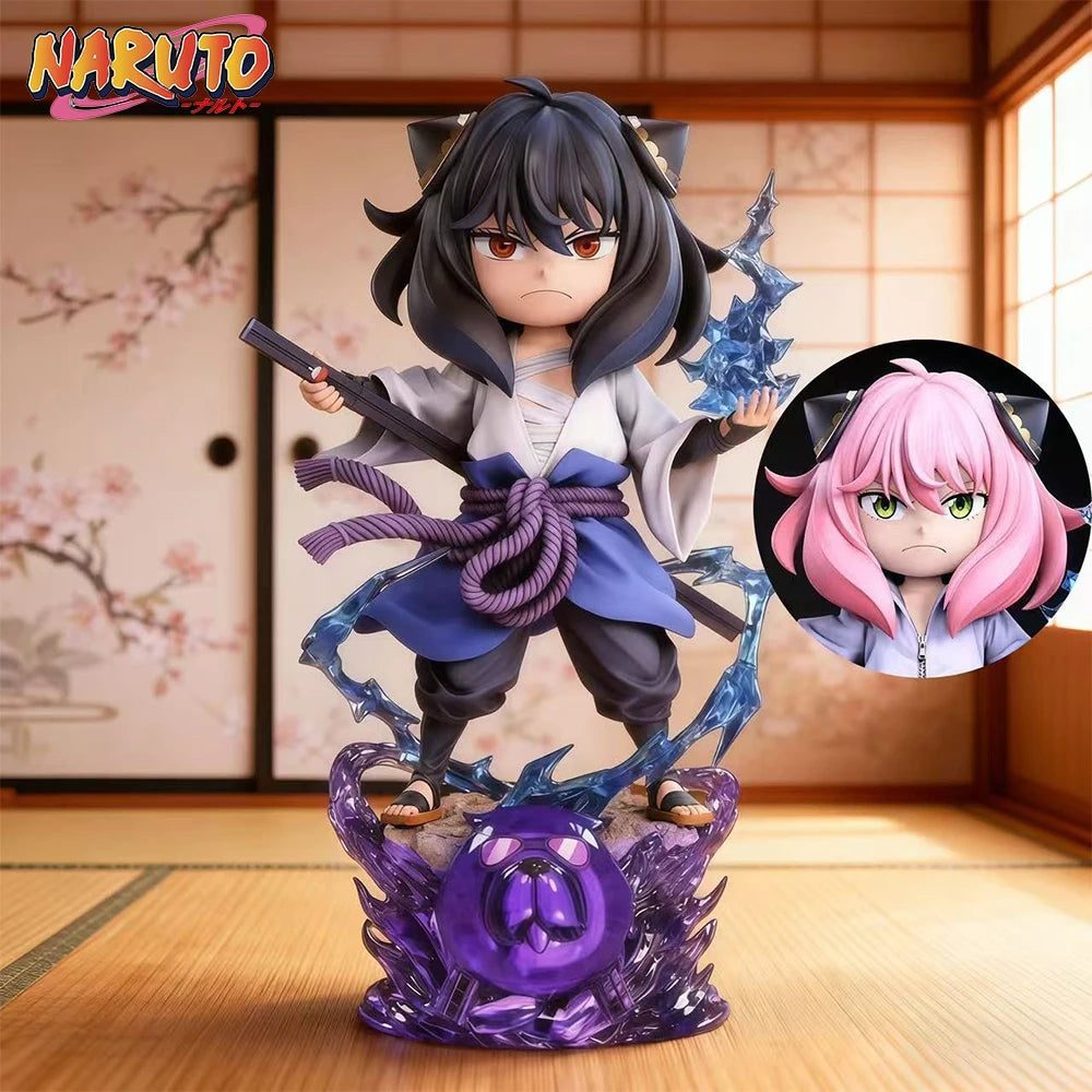 Figura Anya cosplay Sasuke - Spy x Family x Naruto | GK 18,5cm