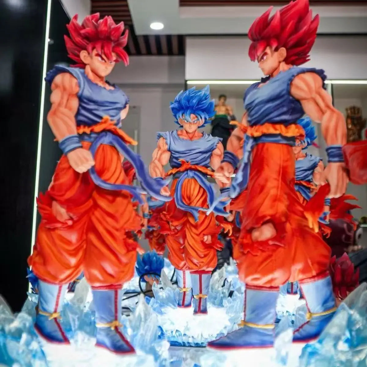 Figura Son Goku SSG y Vegeta SSGSS - Dragon Ball Super | JT Studio Base LED
