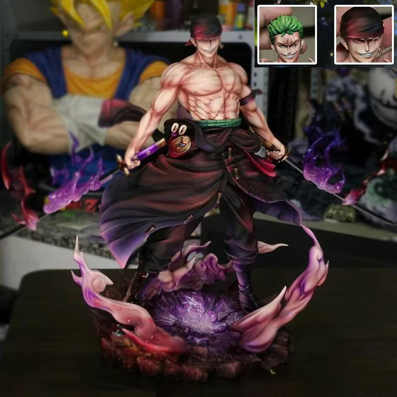 Figura Roronoa Zoro - One Piece | Base LED 28 cm