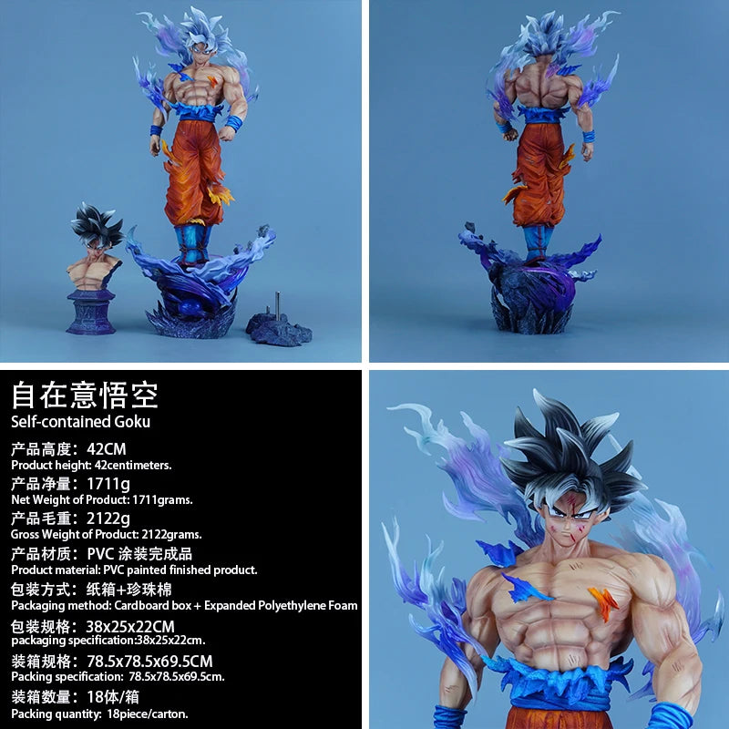 Figura Goku Ultra Instinto - Dragon Ball | Goku en su forma Ultra Instinto con busto intercambiable