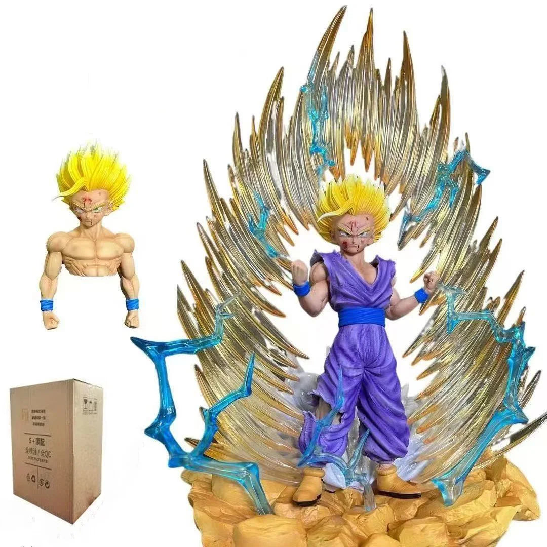 Figura Son Gohan Super Saiyan 2 (cabezas intercambiables, base LED) - Dragon Ball Z | JT Studio 35cm