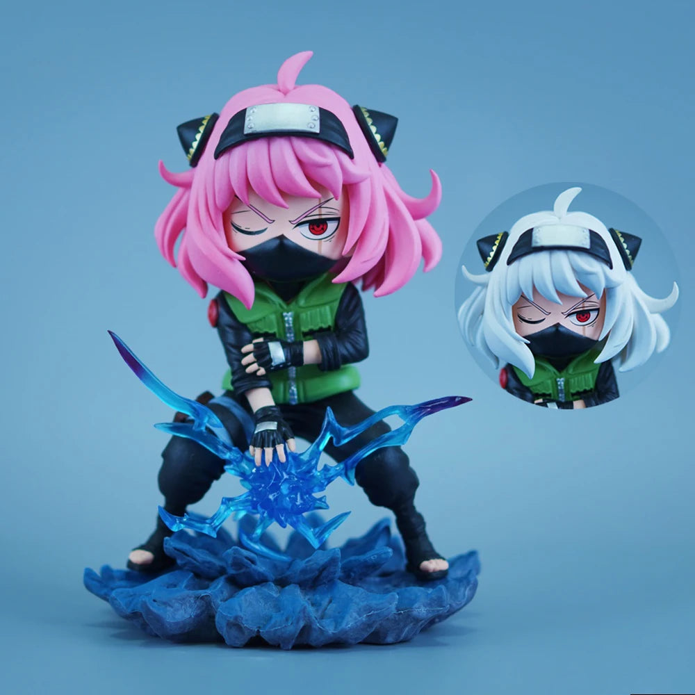 Figura Anya Forger Cosplay Kakashi - Spy x Family x Naruto | PVC 19cm