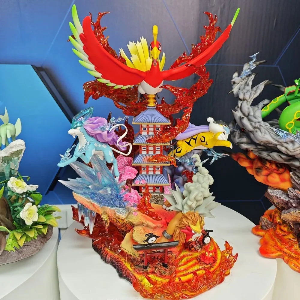 Figura Bestias Legendarias - Pokémon | Raikou, Suicune, Entei y Ho-Oh 38cm