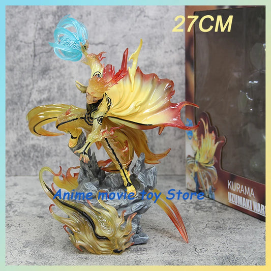 27CM Ten Year Ninja Naruto Series Nine Lamas Six Paths Immortals Naruto Anime Accessories Handmade Toys Desktop Ornament gift