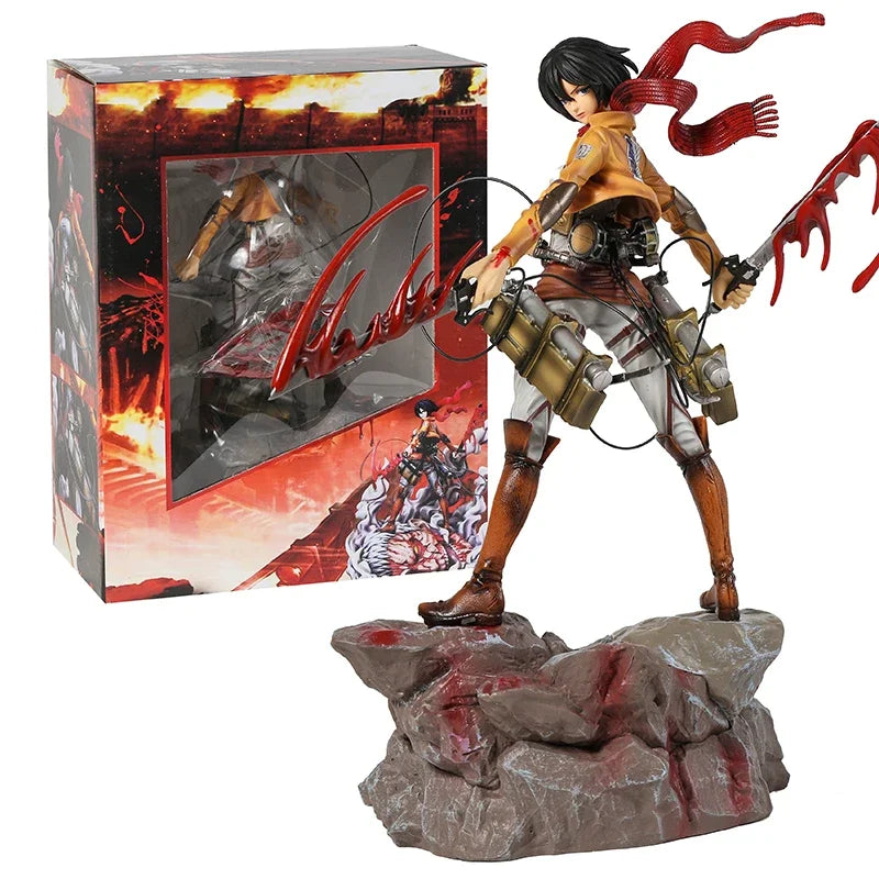Figuras Levi y Mikasa - Attack on Titan | Versión Batalla 31-36cm