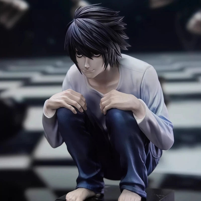 Figura L Lawliet - Death Note | Estatua GK Posicion Agachada 16cm