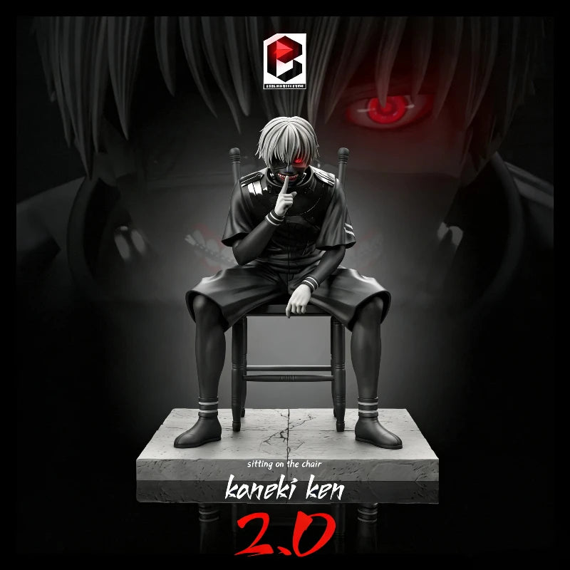 Figura Ken Kaneki Sentado 20cm - Tokyo Ghoul | GK Doble Cabeza