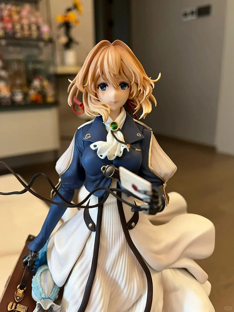 Figura de Anime Violet Evergarden de 25CM, violeta, jardín eterno, Gk Tide Play, estatua de Chica de Anime, modelo de decoración de mesa, juguete de regalo de Navidad