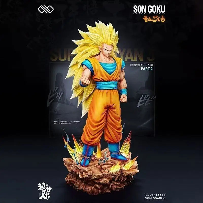Figura Son Goku SSJ3 - Dragon Ball Z | Base LED Super Saiyan 3 35cm